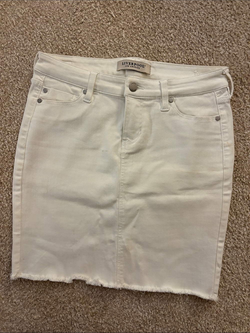 Liverpool White Denim Skirt